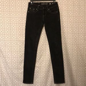 Miss Me Black Skinny Jeans- jeweled pockets sz 26